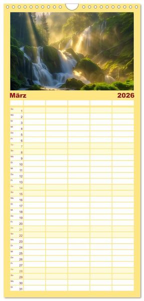 Produktbild: Familienplaner 2026 - Wo Wasser und Magie sich vereinen mit 5 Spalten (Wandkalender, 21 x 45 cm) CALVENDO