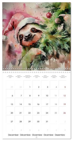 Produktbild: Jolis paresseux (Calendrier mural carr&eacute; 2027 30x30 cm) Calendrier double avec une page pour vos prises de notes
