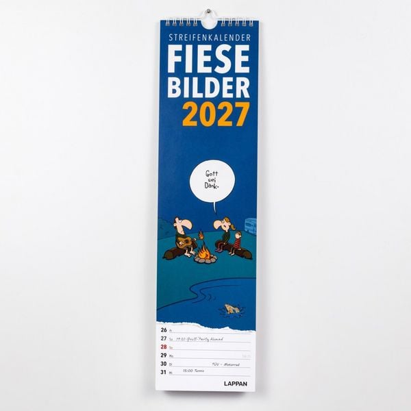 Produktbild: Fiese Bilder Streifenkalender 2027: Monatskalender f&uuml;r die Wand