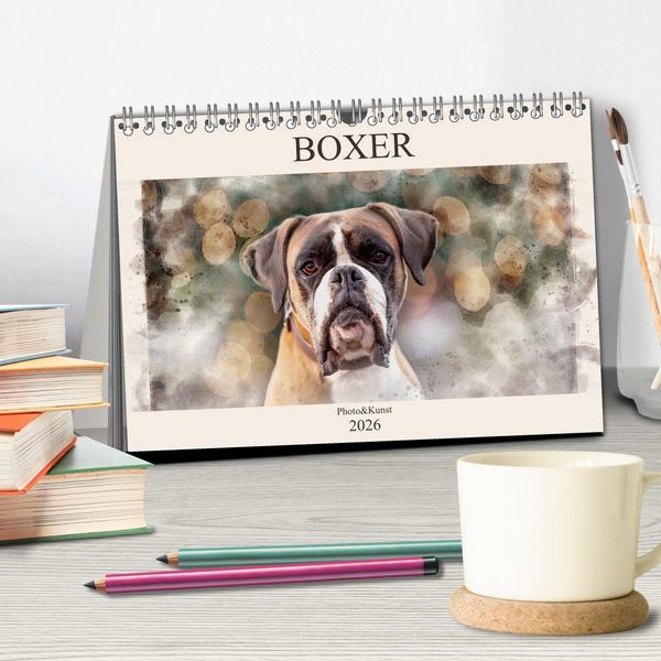 Produktbild: Boxer Photo&Kunst (Tischkalender 2026 DIN A5 quer), CALVENDO Monatskalender