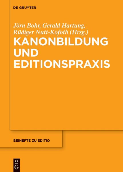 Produktbild: Kanonbildung und Editionspraxis