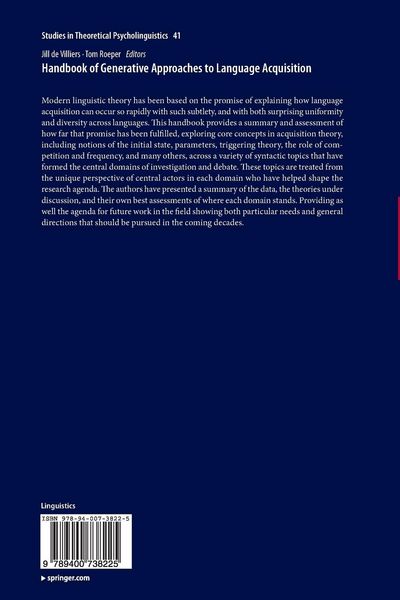 Produktbild: Handbook of Generative Approaches to Language Acquisition