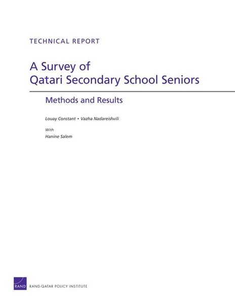 Produktbild: A Survey of Qatari Secondary School Seniors: Methods and Results