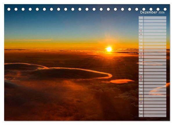Produktbild: Colours of Flight - Stimmungen &uuml;ber den Wolken (Tischkalender 2026 DIN A5 quer), CALVENDO Monatskalender