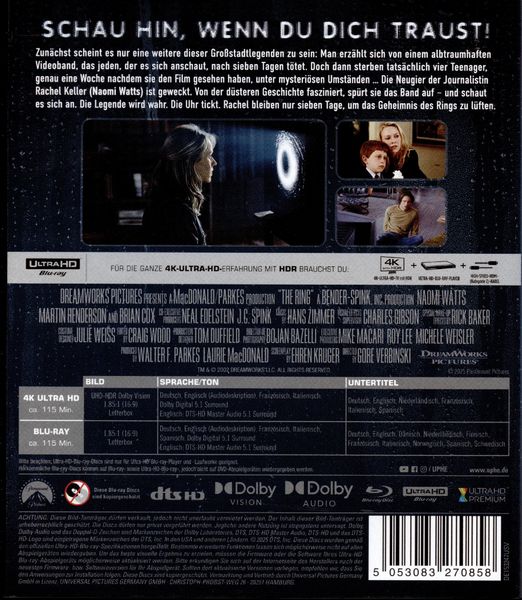 Produktbild: The Ring (4K Ultra HD) (+ Blu-ray)