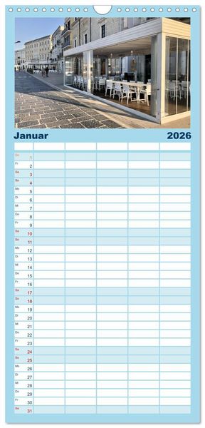 Produktbild: Familienplaner 2026 - Apuliens K&uuml;stenorte mit 5 Spalten (Wandkalender, 21 x 45 cm) CALVENDO