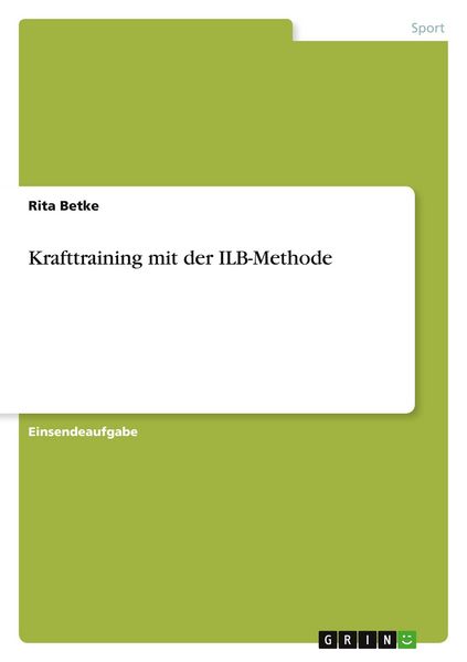 Produktbild: Krafttraining mit der ILB-Methode