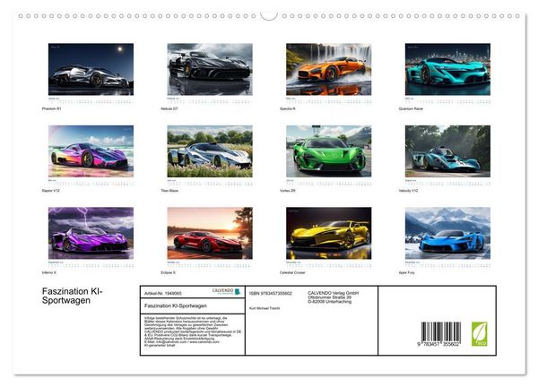 Produktbild: Faszination KI-Sportwagen (hochwertiger Premium Wandkalender 2026 DIN A2 quer), Kunstdruck in Hochglanz