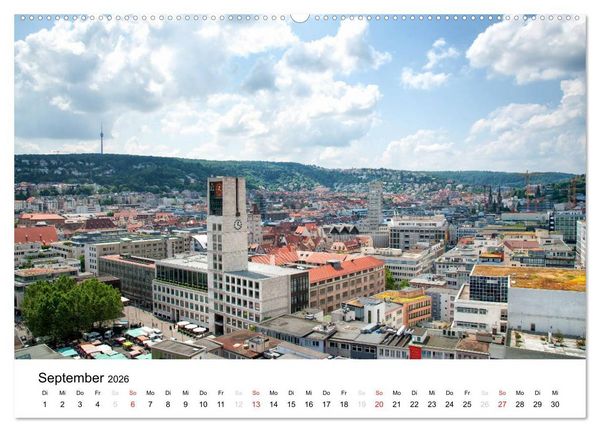 Produktbild: stadtansichten stuttgart (Wandkalender 2026 DIN A2 quer), CALVENDO Monatskalender