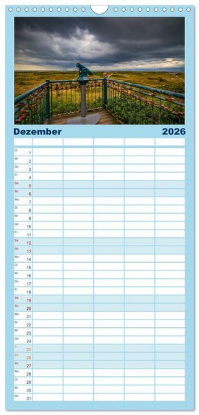Produktbild: Familienplaner 2026 - Langeoog &ndash; Ein Herbst auf der Insel des Lebens mit 5 Spalten (Wandkalender, 21 x 45 cm) CALVENDO