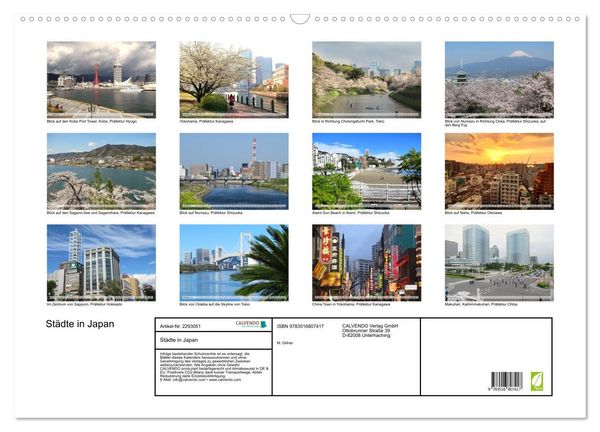 Produktbild: St&auml;dte in Japan (Wandkalender 2027 DIN A2 quer), CALVENDO Monatskalender