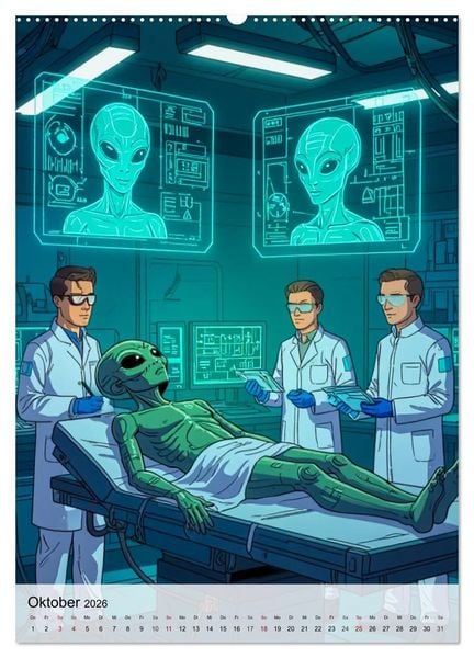 Produktbild: Wir sind nicht allein - UFO-Mythen (Wandkalender 2026 DIN A2 hoch), CALVENDO Monatskalender