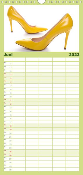 Produktbild: Familienplaner Farbenfrohe High Heels (Wandkalender 2022 , 21 cm x 45 cm, hoch)