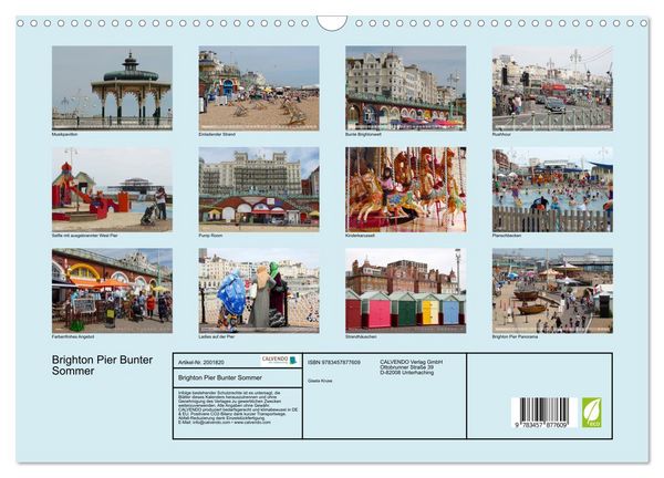 Produktbild: Brighton Pier Bunter Sommer (Wandkalender 2026 DIN A3 quer), CALVENDO Monatskalender