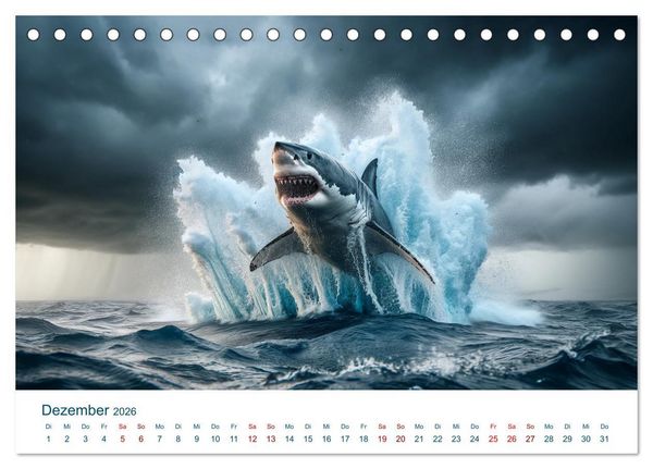 Produktbild: Wei&szlig;e Haie (Tischkalender 2026 DIN A5 quer), CALVENDO Monatskalender