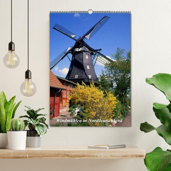 Produktbild: Windm&uuml;hlen in Norddeutschland (Wandkalender 2026 DIN A2 hoch), CALVENDO Monatskalender