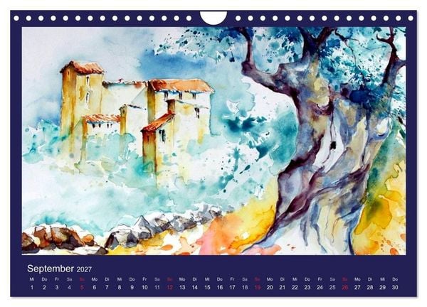 Produktbild: Mallorca Aquarelle (Wandkalender 2027 DIN A4 quer), CALVENDO Monatskalender
