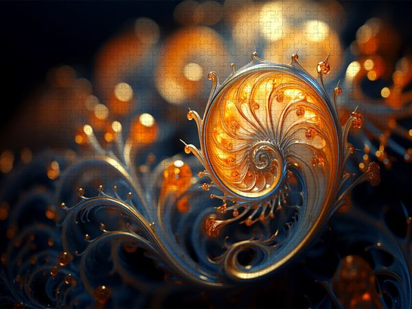 Produktbild: CALVENDO Puzzle Fibonacci kombiniert mit Schneckenform - Fraktale in 3D | 2000 Teile Lege-Gr&ouml;&szlig;e 90x67cm Foto-Puzzle f&uuml;r gl&uuml;ckliche Stunden