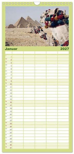 Produktbild: Familienplaner 2027 - &Auml;gypten - Im Land der Pyramiden mit 5 Spalten (Wandkalender, 21 x 45 cm) CALVENDO