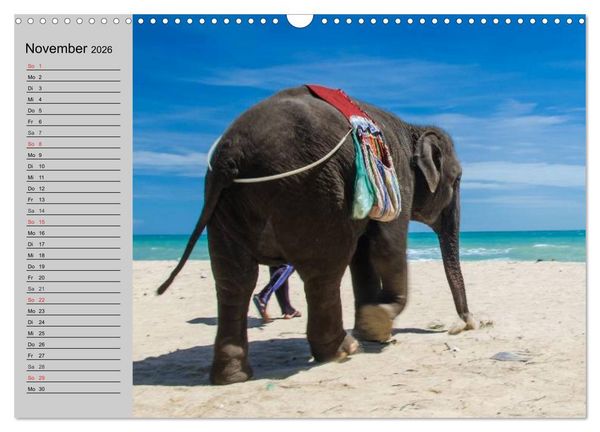 Produktbild: Elefanten. Spa&szlig; am Wasser (Wandkalender 2026 DIN A3 quer), CALVENDO Monatskalender