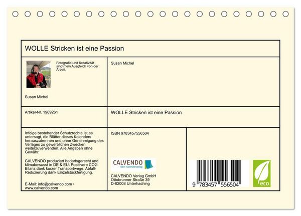Produktbild: WOLLE Stricken ist eine Passion (Tischkalender 2026 DIN A5 quer), CALVENDO Monatskalender