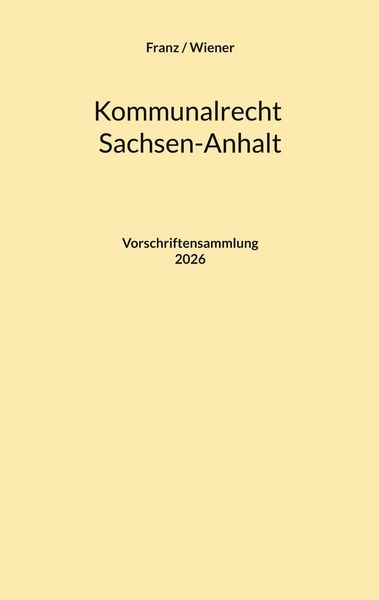 Produktbild: Kommunalrecht Sachsen-Anhalt