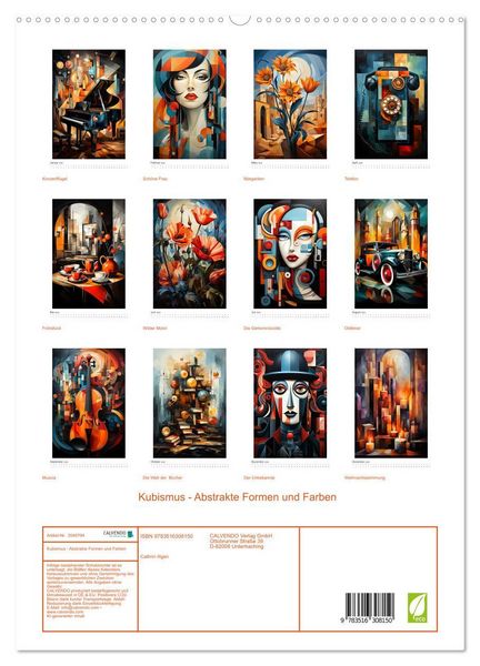 Produktbild: Kubismus - Abstrakte Formen und Farben (hochwertiger Premium Wandkalender 2026 DIN A2 hoch), Kunstdruck in Hochglanz