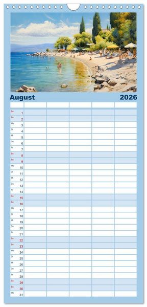 Produktbild: Familienplaner 2026 - Lieblingssee mit 5 Spalten (Wandkalender, 21 x 45 cm) CALVENDO