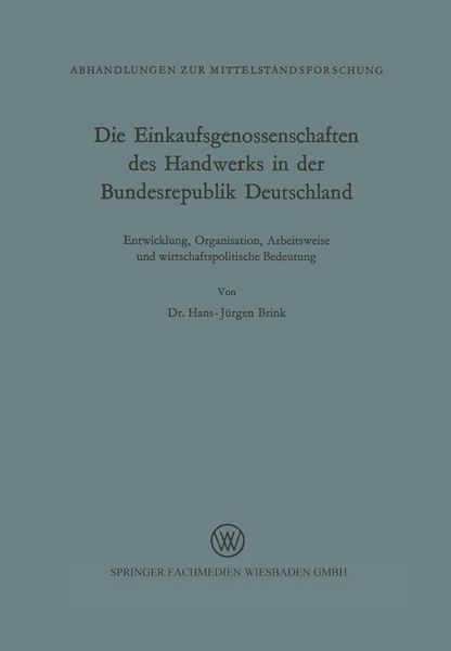 Produktbild: Die Einkaufsgenossenschaften des Handwerks in der Bundesrepublik Deutschland