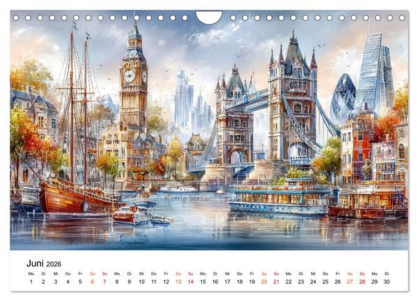 Produktbild: Stadtpoesie in sanften Farben (Wandkalender 2026 DIN A4 quer), CALVENDO Monatskalender
