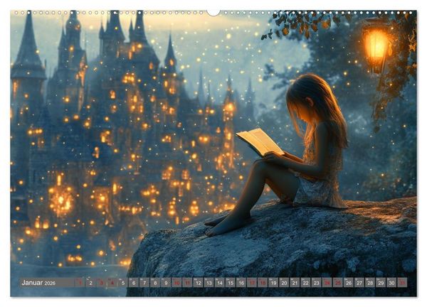 Produktbild: Lesen ist eine Reise durch Zeit und Raum (hochwertiger Premium Wandkalender 2026 DIN A2 quer), Kunstdruck in Hochglanz