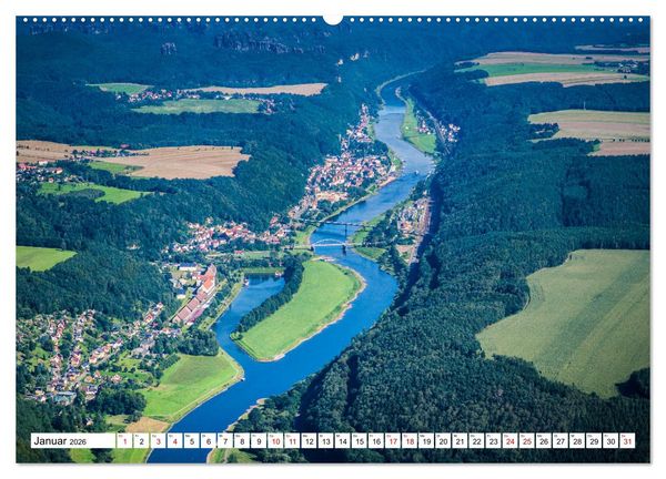 Produktbild: Sachsens Glanz - historische H&ouml;hepunkte aus der Vogelperspektive (Wandkalender 2026 DIN A2 quer), CALVENDO Monatskalender