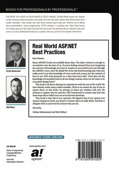 Produktbild: Real World ASP.NET Best Practices