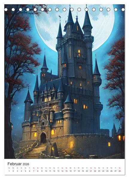 Produktbild: Faszination Mittelalter - Von mittelalterlichen Burgen und Drachen (Tischkalender 2026 DIN A5 hoch), CALVENDO Monatskalender