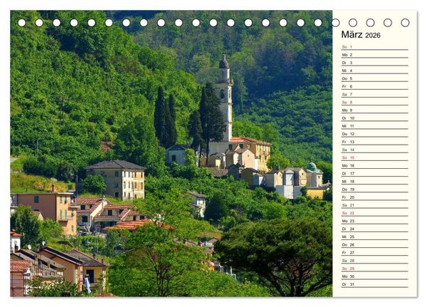 Produktbild: Ligurien - Berge und Meer (Tischkalender 2026 DIN A5 quer), CALVENDO Monatskalender