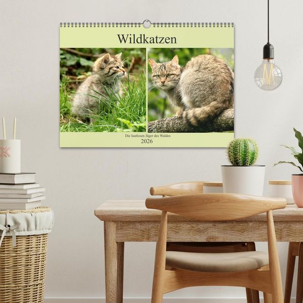 Produktbild: Wildkatzen - Die lautlosen J&auml;ger des Waldes (Wandkalender 2026 DIN A3 quer), CALVENDO Monatskalender