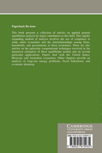 Produktbild: Applied General Equilibrium Analysis