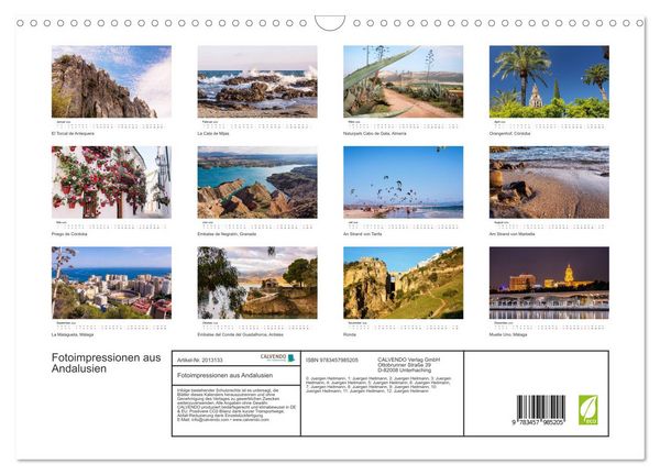 Produktbild: Fotoimpressionen aus Andalusien (Wandkalender 2026 DIN A3 quer), CALVENDO Monatskalender