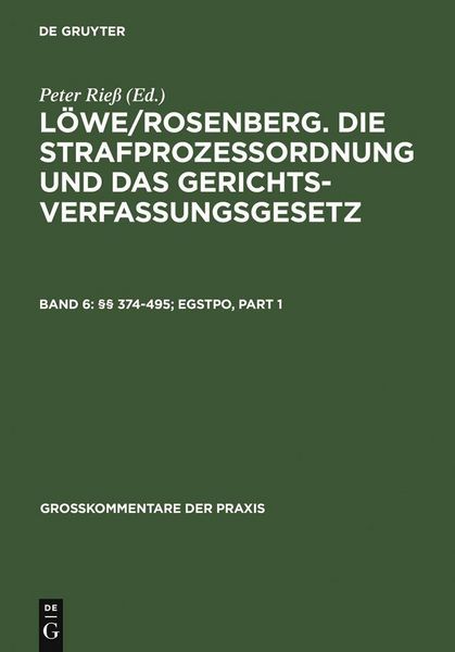Produktbild: &sect;&sect; 374-495; EGStPO