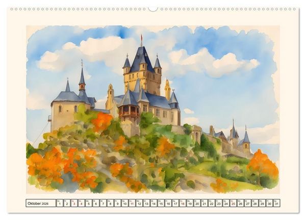 Produktbild: Deutsche Schl&ouml;sser und Burgen (hochwertiger Premium Wandkalender 2026 DIN A2 quer), Kunstdruck in Hochglanz