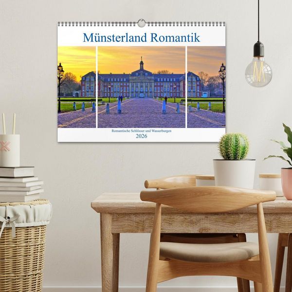 Produktbild: M&uuml;nsterland Romantik - Romantische Schl&ouml;sser und Wasserburgen (Wandkalender 2026 DIN A3 quer), CALVENDO Monatskalender