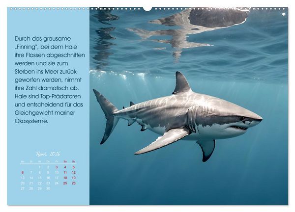 Produktbild: Meerestiere in Gefahr - Unsere Ozeane, unsere Verantwortung (hochwertiger Premium Wandkalender 2026 DIN A2 quer), Kunstdruck in Hochglanz