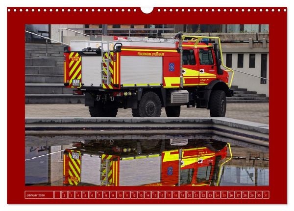 Produktbild: Unimog bei der Feuerwehr (Wandkalender 2026 DIN A3 quer), CALVENDO Monatskalender