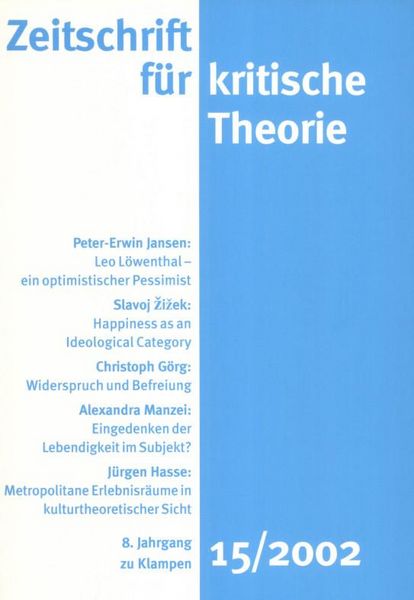 Produktbild: Zeitschrift f&uuml;r kritische Theorie / Zeitschrift f&uuml;r kritische Theorie, Heft 15 (2002)