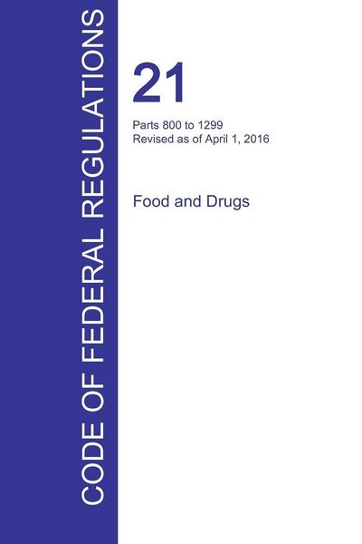 Produktbild: CFR 21, Parts 800 to 1299, Food and Drugs, April 01, 2016 (Volume 8 of 9)