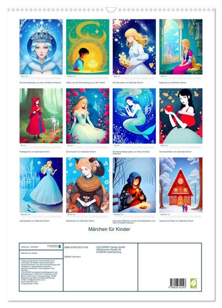 Produktbild: M&auml;rchen f&uuml;r Kinder (Wandkalender 2026 DIN A2 hoch), CALVENDO Monatskalender
