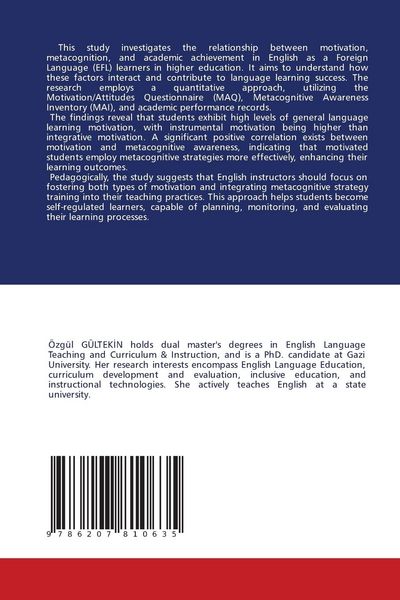 Produktbild: Motivation and Metacognition in English Language Achievement