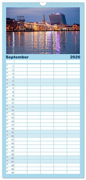 Produktbild: Familienplaner 2026 - Schleswig Holstein - Landeshauptstadt Kiel mit 5 Spalten (Wandkalender, 21 x 45 cm) CALVENDO