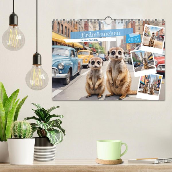 Produktbild: Erdm&auml;nnchen in New York City (Wandkalender 2026 DIN A4 quer), CALVENDO Monatskalender