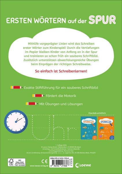 Produktbild: Schreiben lernen mit Spurrillen - Erste W&ouml;rter